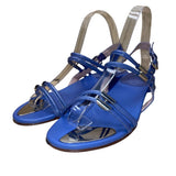 Stuart Weitzman Women’s Blue Adjustable Strappy Slingback Wedge Sandals Size 6.5