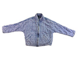 Free People Womens Blue Quilted Cotton Jacket Zip Front Lightweight Casual Sz S