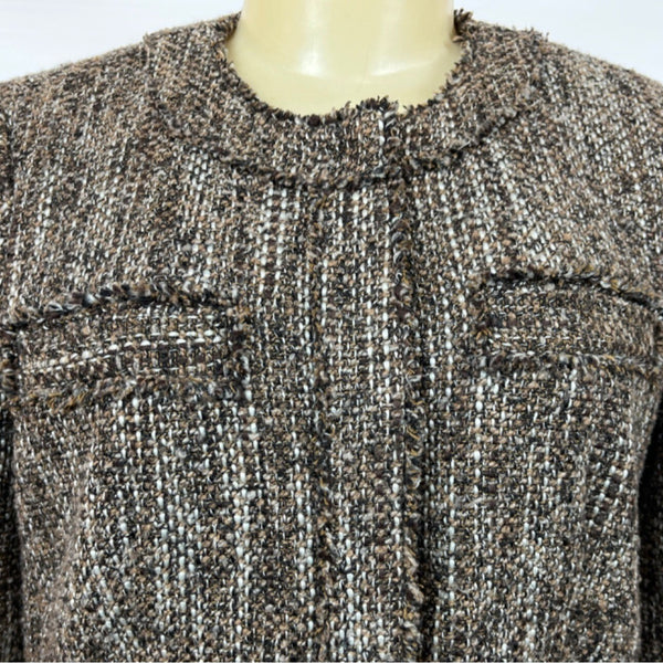 Michael Kors Women's Brown Tweed Blazer Jacket Sz 8