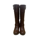 GBG Guess Women’s Brown Faux Leather Knee-High Side-Zip Riding Boots Size 10M