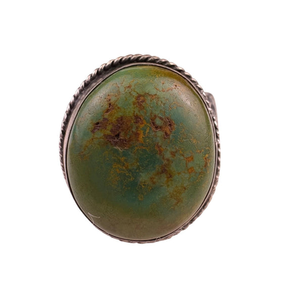 Sterling Silver Womens Green Jade Ring Intricate Handcrafted Unique Vintage
