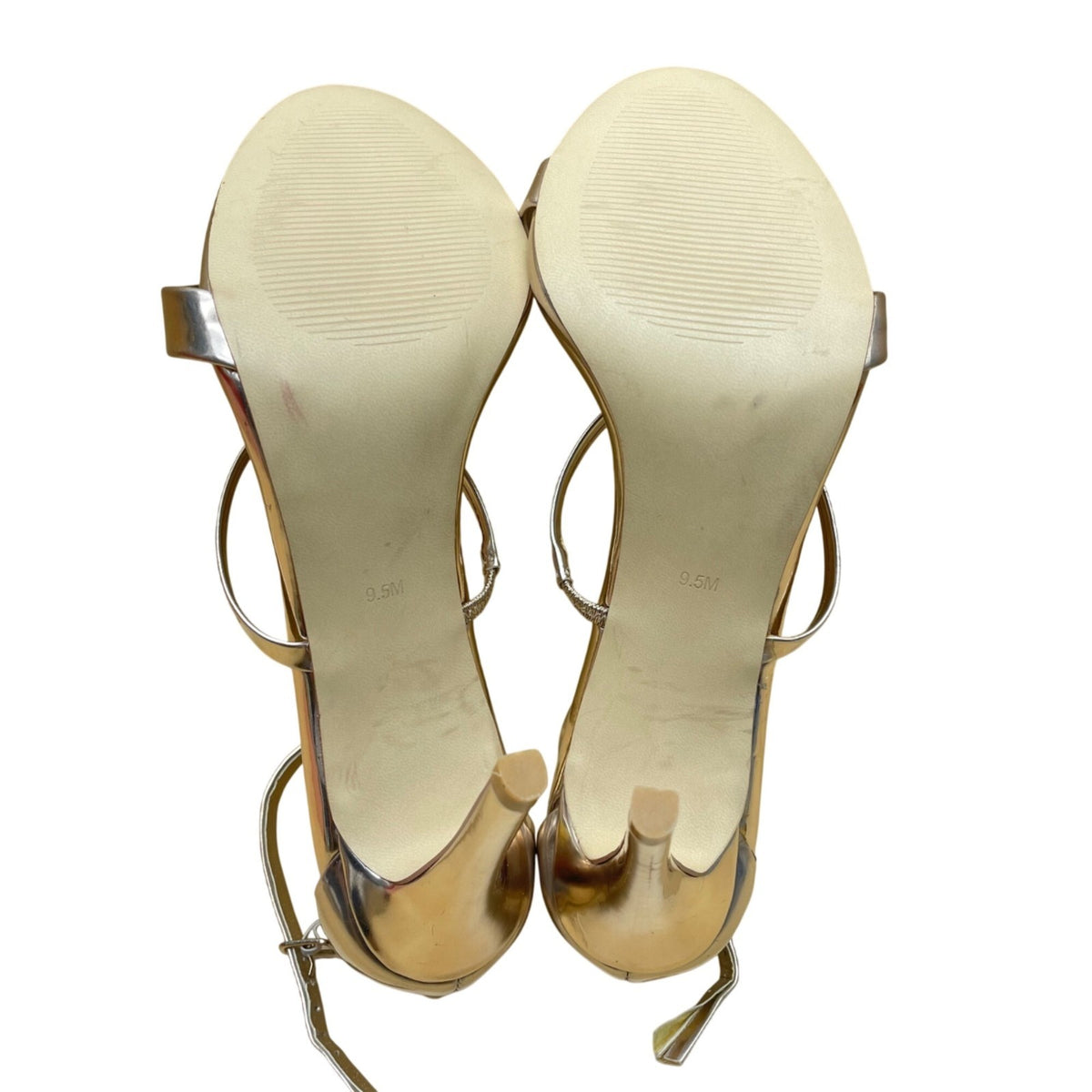 Steve Madden Womens Gold Strappy Sheena High Heel Sandals Size 9.5M