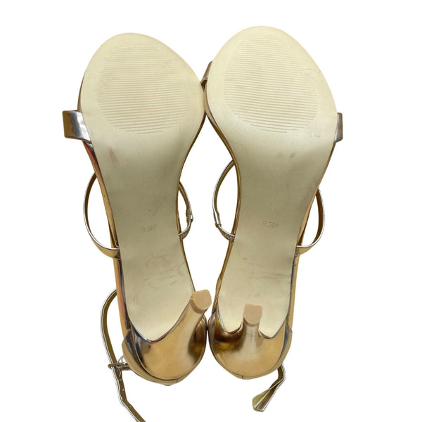 Steve Madden Womens Gold Strappy Sheena High Heel Sandals Size 9.5M