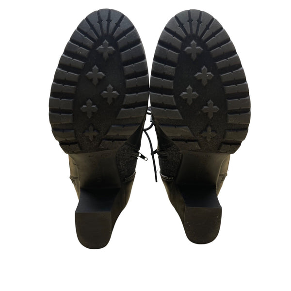 Kelly & Katie Women’s Black Faux Leather Lace-Up Ankle Boots Size 7M