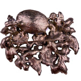 Ever Faith Womens Purple/Blue Rhinestone Floral Brooch Austria Crystals