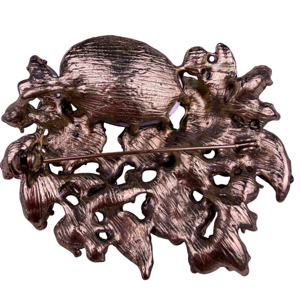 Ever Faith Womens Purple/Blue Rhinestone Floral Brooch Austria Crystals