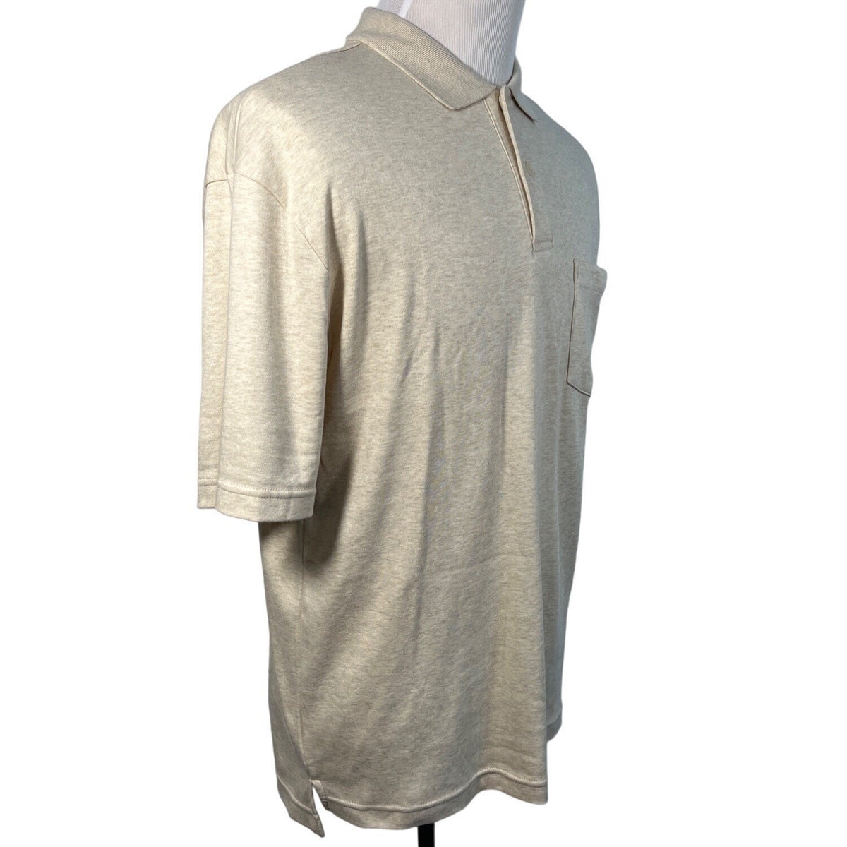 John Ashford Men's Beige Polo Shirt Sz M
