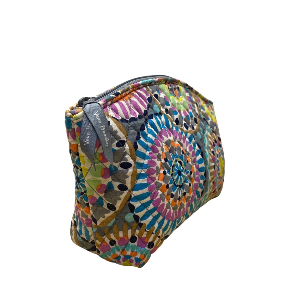 Vera Bradley Multicolor Quilted Medallion Pattern Polyester Zipper Cosmetic Bag