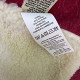L.L.Bean Womens Burgundy Cotton Blend Sherpa-Lined Cardigan Jacket Size L