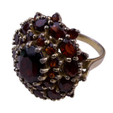 Vintage Womens Red Garnet Sterling Silver 925 Cluster Ring Jewelry Sz 8