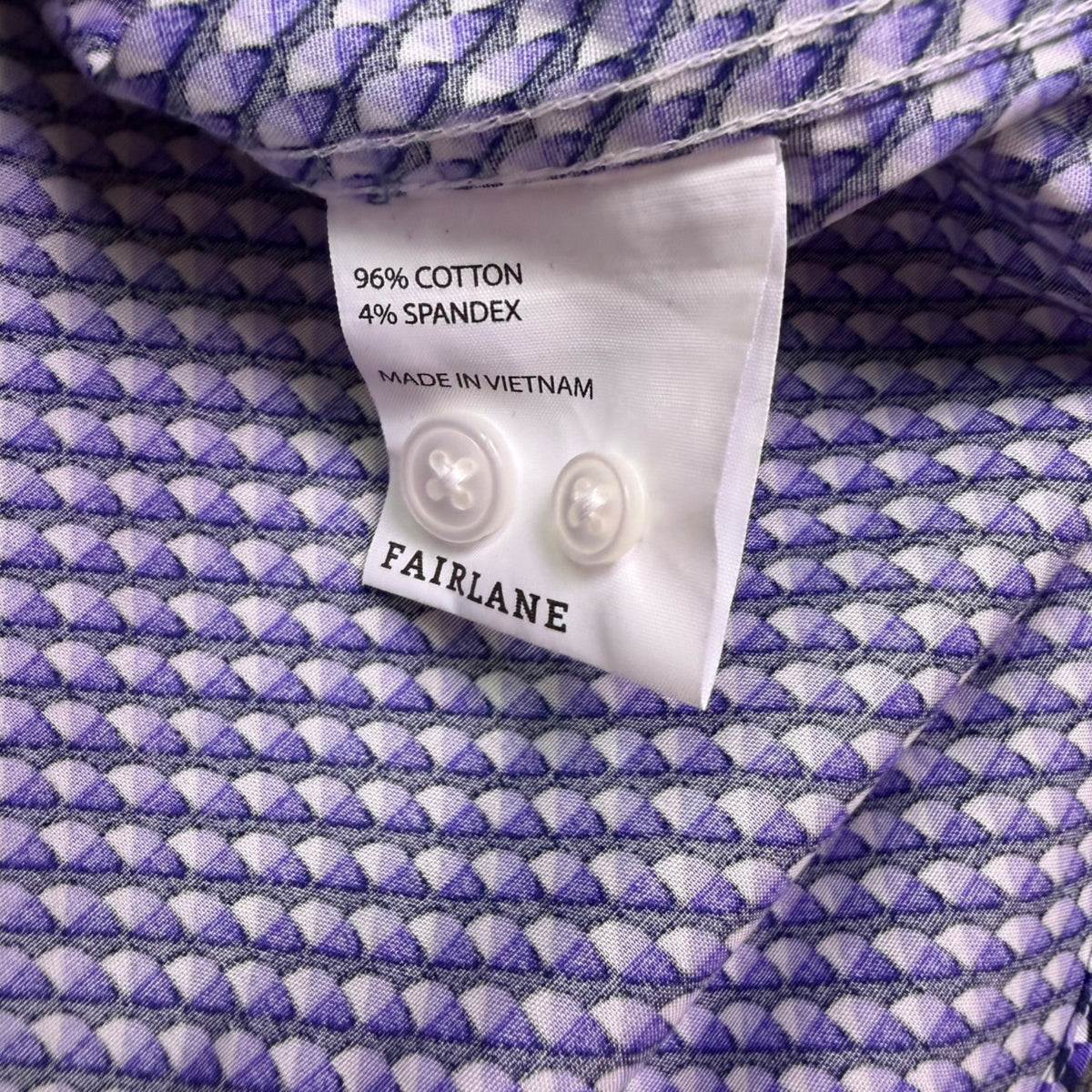 Fairlane Mens Blue Stretch Slim-Fit Patterned Button-Up Shirt Size M