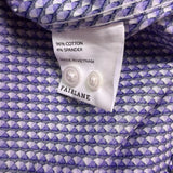 Fairlane Mens Blue Stretch Slim-Fit Patterned Button-Up Shirt Size M