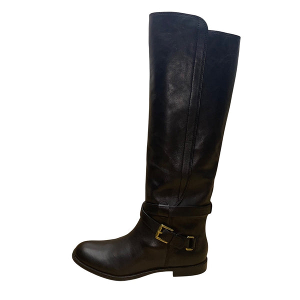 Coach Women’s Black Leather Buckle Detail Monique Riding Boots Size 6.5B