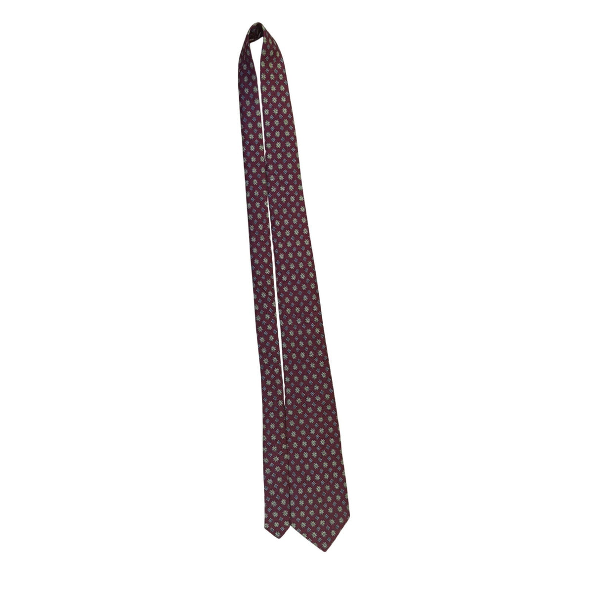 Jos A Bank Mens Burgundy Polyester Floral-Print Neck Tie Executive Collection