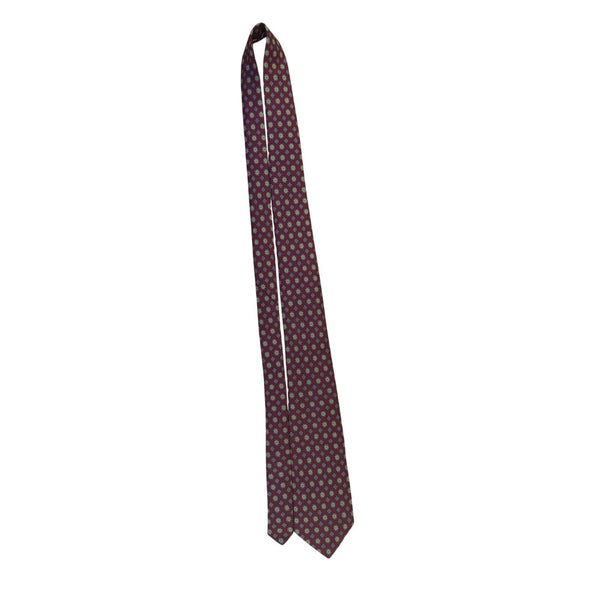 Jos A Bank Mens Burgundy Polyester Floral-Print Neck Tie Executive Collection