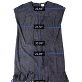 Chicos Womens Black Tassel-Trim Sleeveless Shift Dress Size 2