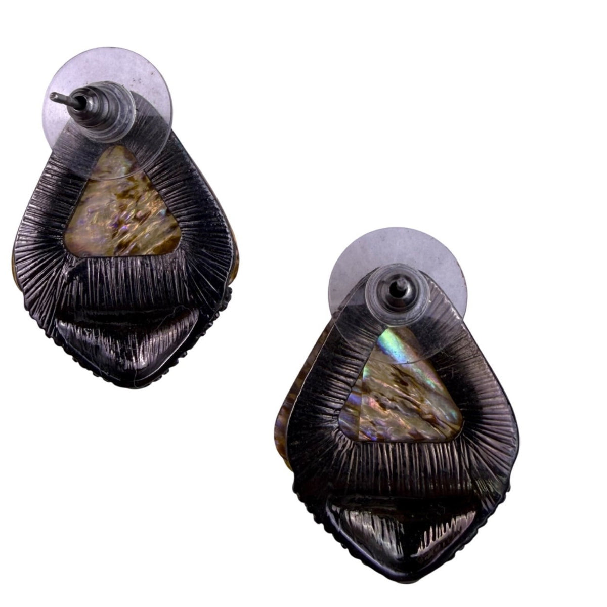 Avalon Women’s Green Resin & Rhinestone Statement Earrings Stud Back