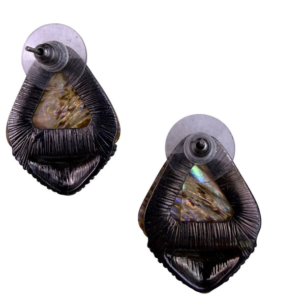 Avalon Women’s Green Resin & Rhinestone Statement Earrings Stud Back