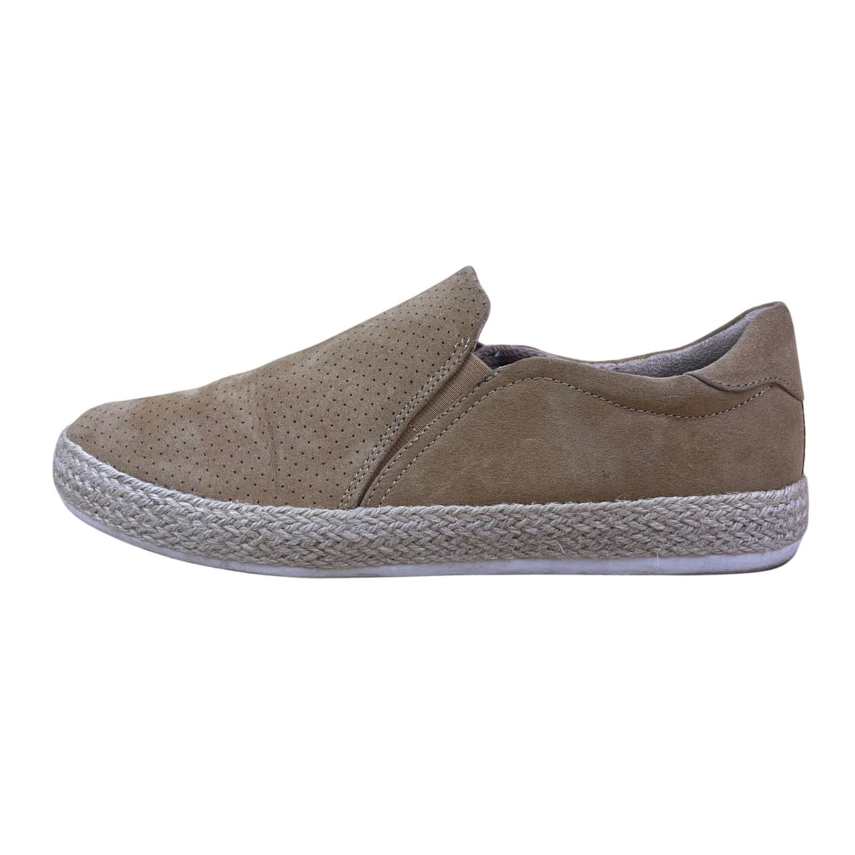 Dr. Scholls Mens Sand Suede Roped Sole Slip-On Madison Sun Flat Shoes Size 10M