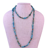 Turquoise and Metal Beaded Necklace, Blue Green