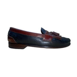 H.S Trask Mens Black & Brown Leather Slip-On Tassel Classic Loafers Size 12N