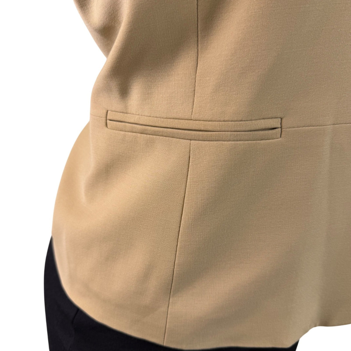 Talbots Womens Beige Wool Blend Grace Fit Blazer Jacket Button-Front Size 8