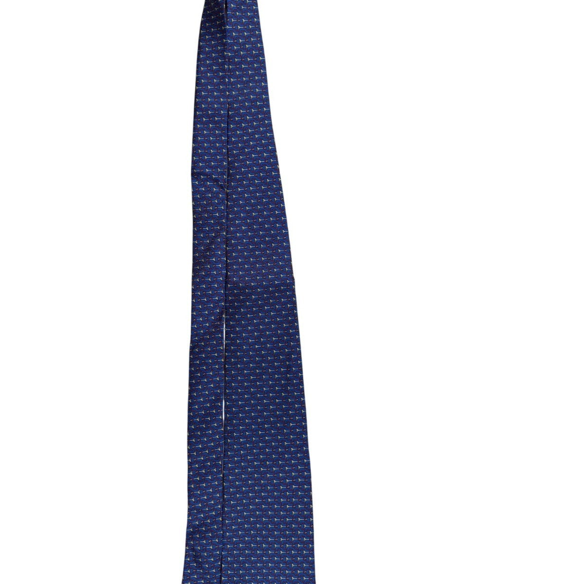 Brooks Brothers Mens Blue Silk Tie Horn And Bridle Pattern Elegant Design