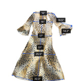 Lafayette 148 Womens Animal Print Silk Dress With Leather Belt Midi Flowy Sz 2