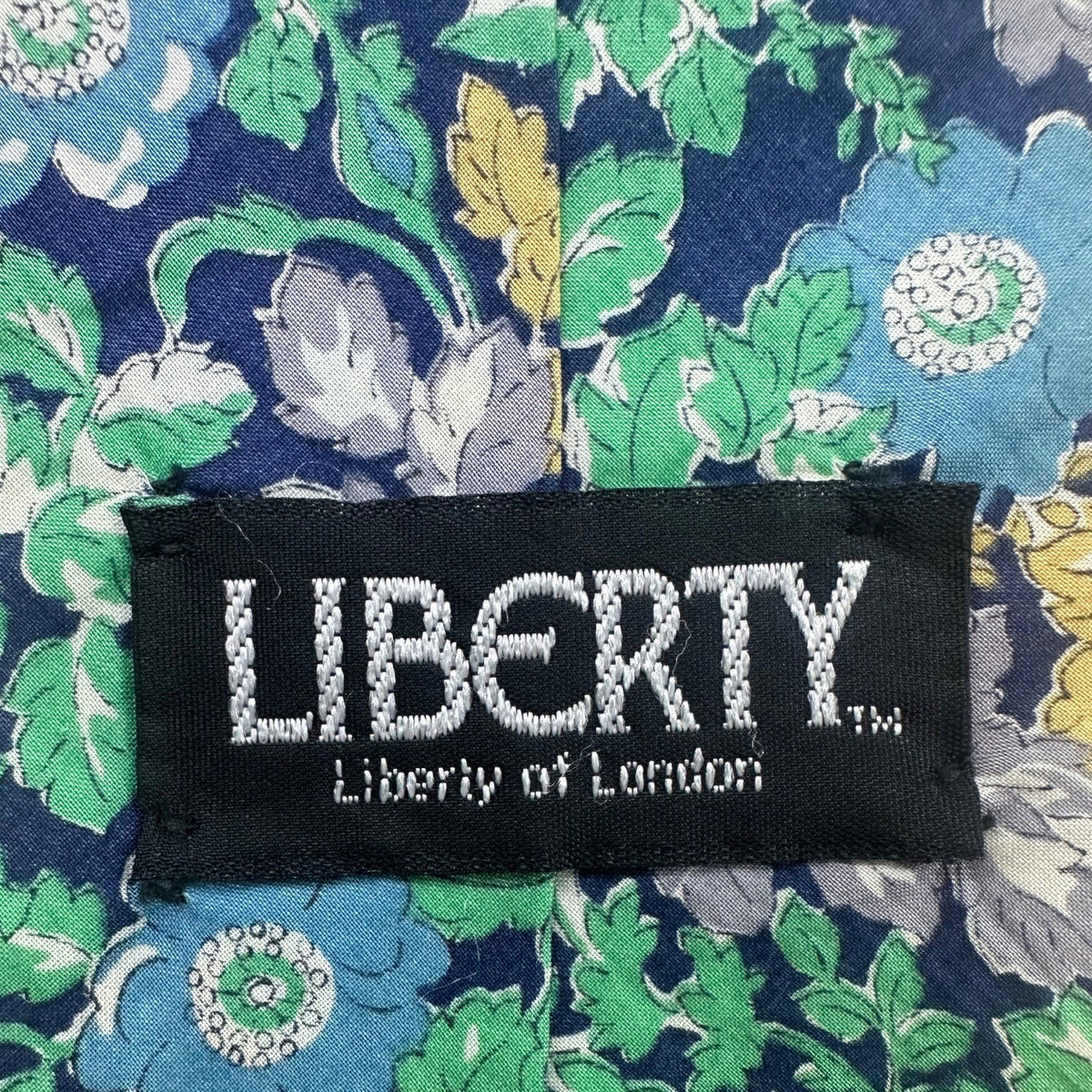 Liberty Mens Blue Floral 100% Cotton Neck Tie Adjustable Made In USA