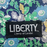 Liberty Mens Blue Floral 100% Cotton Neck Tie Adjustable Made In USA