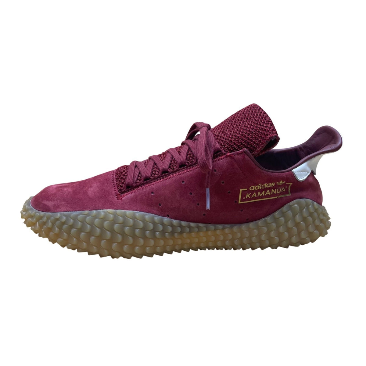 Adidas Men’s Burgundy Suede Lace Up Unique Gum Sole Kamanda Sneakers Size 12