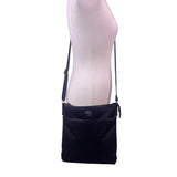 Tommy Hilfiger Women’s Black Monogram Adjustable Strap Zippered Crossbody Bag