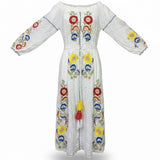 L’Atiste Women’s White Embroidered Off-Shoulder Maxi Dress Size S
