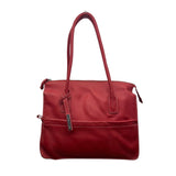 Cerruti 1881 Women’s Red Leather & Zip Top Spacious Shoulder Straps Tote Bag