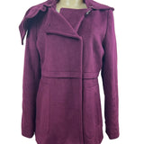 Elie Tahari Women's Purple Wool Peacoat Wide Lapel Sz 10 (EUR 41) - NWT