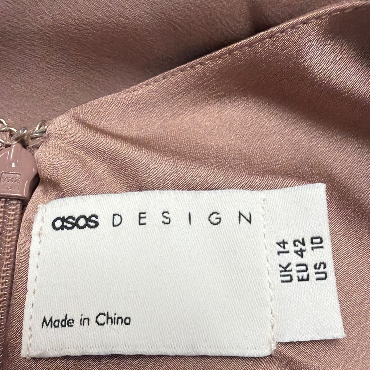 Asos Womens Mauve Tie-Front Long-Sleeve Dress Buttoned Size US 10