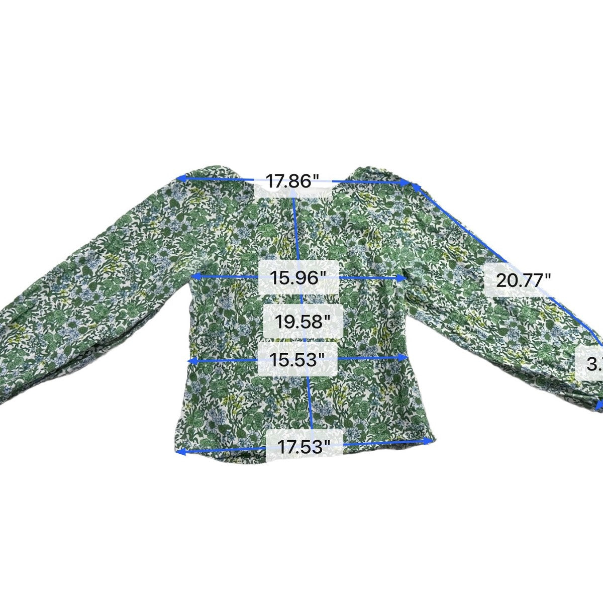 J.Crew Womens Green Floral Long Sleeve Blouse Lightweight Top