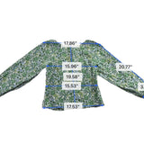J.Crew Womens Green Floral Long Sleeve Blouse Lightweight Top