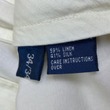 Polo Ralph Lauren Men’s White Linen Flat-Front Dress Pants Size 34-34 - New