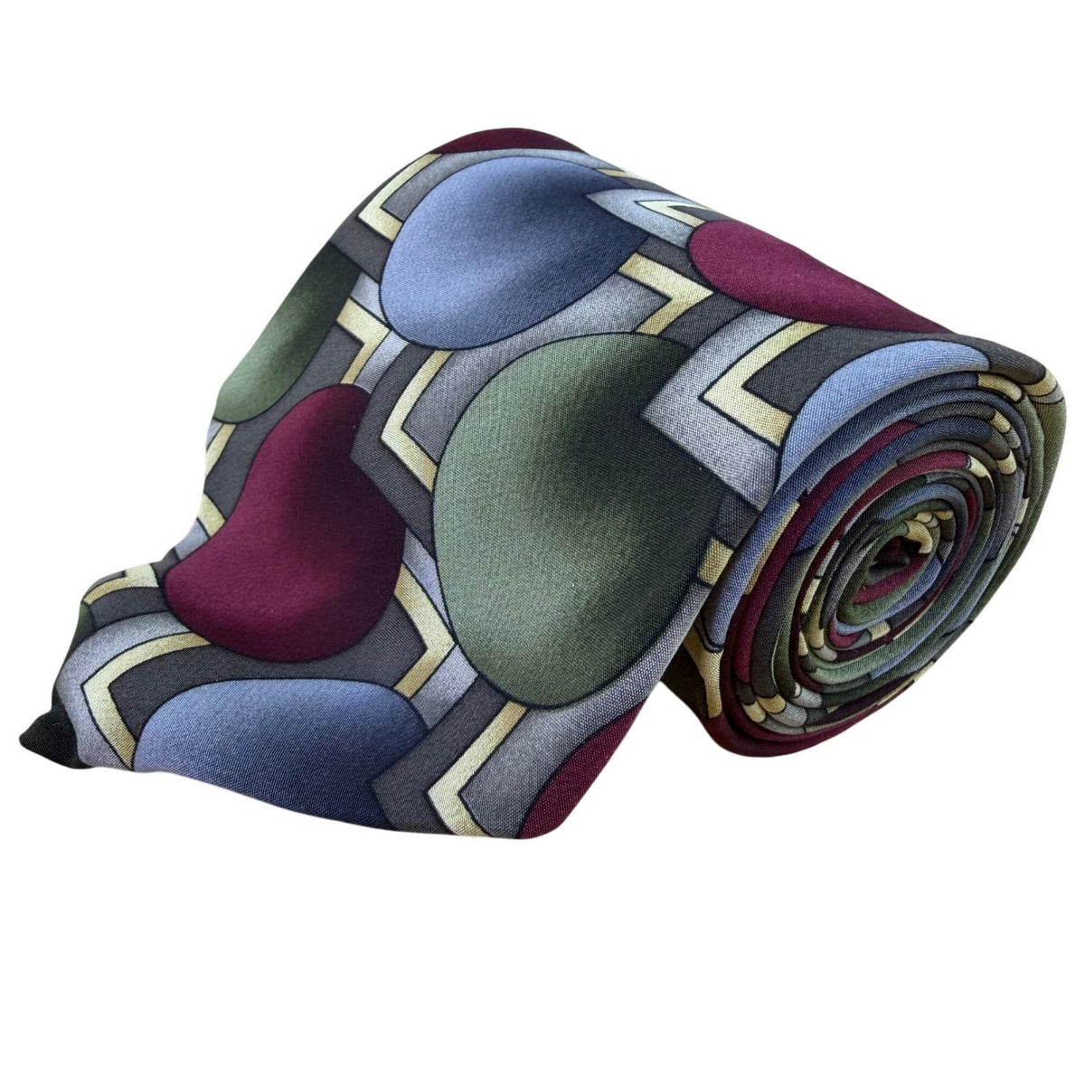 J. Garcia Mens Multicolor Geometric 100% Silk Tie Hand Sewn In U.S.A. Art-Inspir