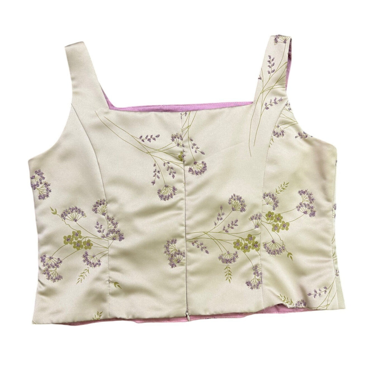 Jwffrey & Dara Womens Cream Satin Floral Jacket & Sleeveless Top Set Size 16
