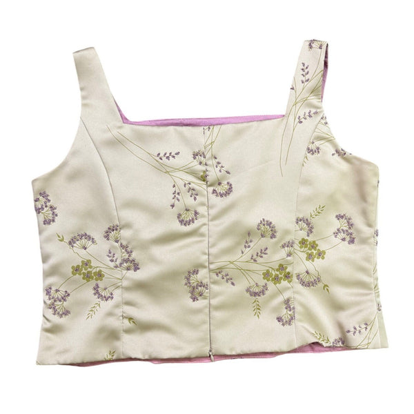 Jwffrey & Dara Womens Cream Satin Floral Jacket & Sleeveless Top Set Size 16