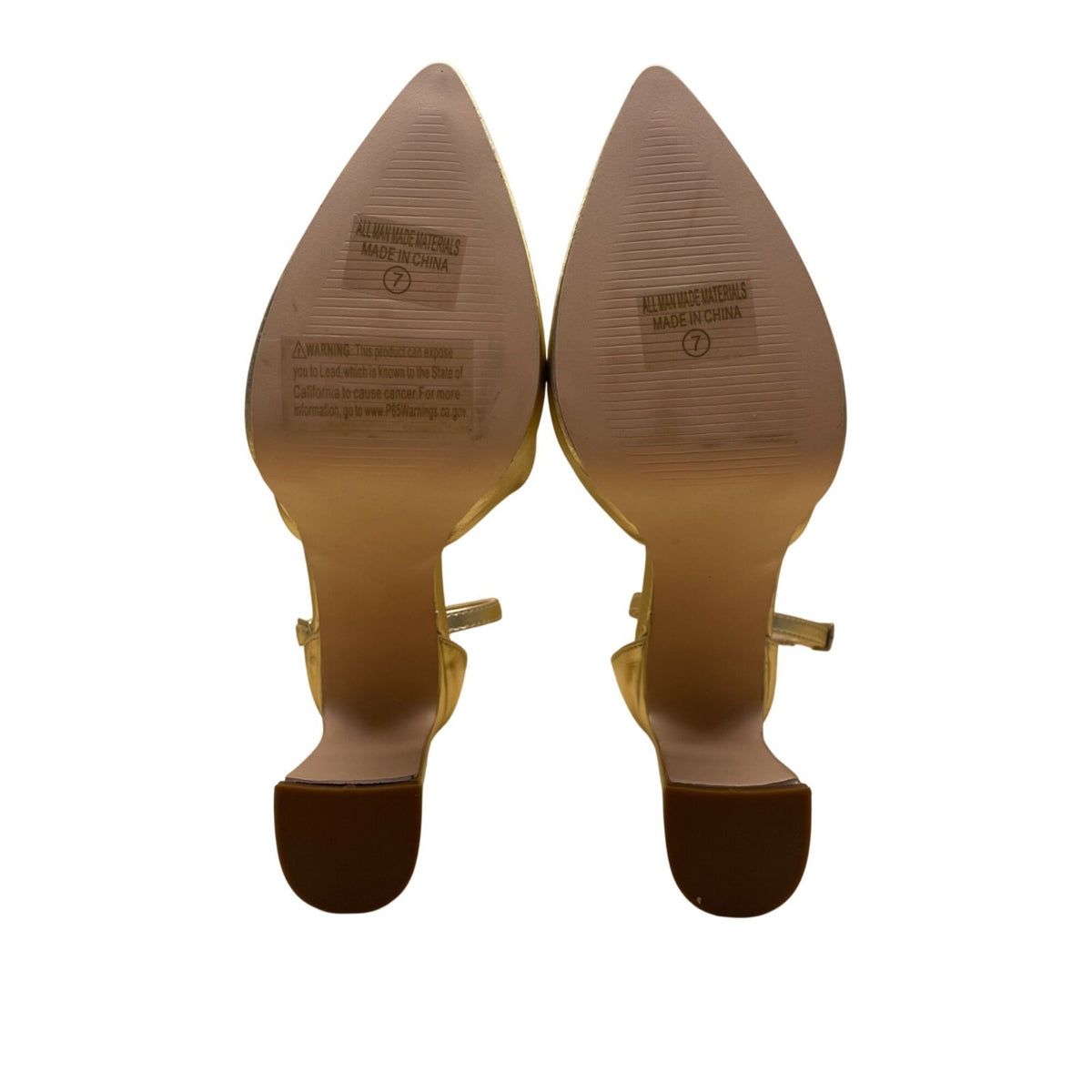 Chase + Chloe LA Women’s Gold Ankle Strap Ayla Platform Heels Size 7
