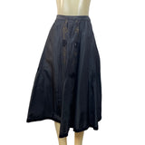 Vintage 80''s Miss Féraud Women's Black  With Embroidered Floral Art Long Skirt