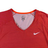 Nike Womens Red Dri-FIT Short Sleeve V-Neck Activewear Top Size  XL