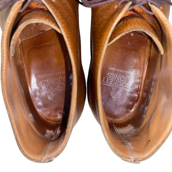 Crockett & Jones Men’s Brown Leather Lace-Up  Chiltern Chukka Boots Size 9D