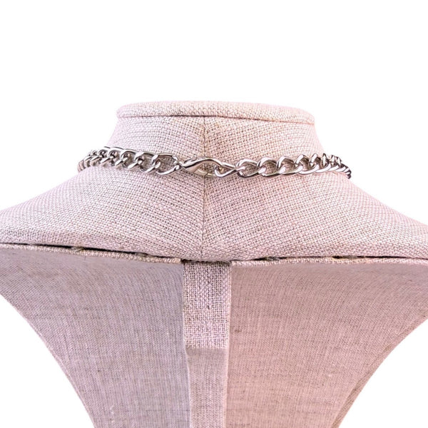 Multi-Strand Metal Chain Moon & Square Pendant Headdress Silver Tone