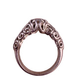 Sterling Womens Silver Tone Pink Opal Gemstone Filigree Ring Size 5 Intricate De