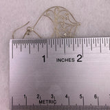 Silver Tone Filigree Women’s Dangle Drop Earrings Delicate Swirl Design Lightwei