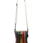 Coach Womens Multicolor Striped Metallic Accents Adjustable Strap Crossbody Bag